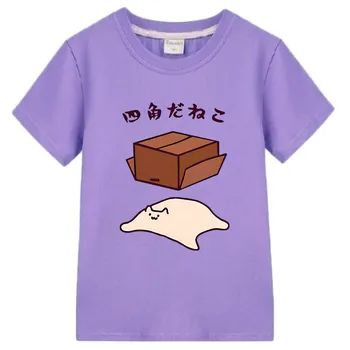 De zi cu zi de O Pisica Grafic Anime T-shirt-uri de Desene animate Drăguț Tricou Funko Pop din Bumbac 100% de benzi Desenate Regulat se Potrivesc Băieți/fete benzi Desenate Tee-shirt