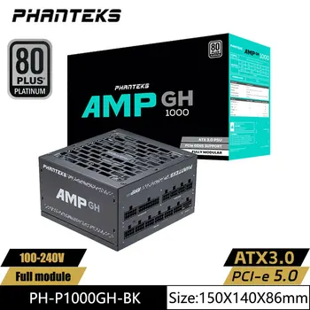Phanteks 1000W ATX full modulul Platinum calculator șasiu de alimentare Suport ATX3.0/PCI-E5.0/RTX40 series placă grafică