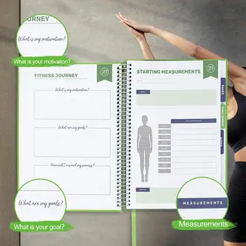 Fitness Notepad Burr Gratuit Fitness Journal Planificator de Eficiență Manual de Auto-disciplina Antrenament Pontaj Conecta Notebook-ul de Înregistrare