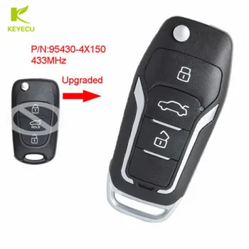 KEYECU de Înlocuire Actualizat Flip Telecomanda Auto breloc 3 Butonul de 433MHz ID46 pentru KIA K2 2015 P/N: 95430-4X150