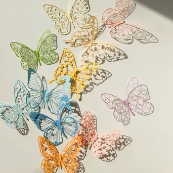 6Pcs Fluture Gol Material Hârtie Decorative de Bază Vrac Scrapbooking Planificator de 12CM kawaii papetărie Colorate 120mm NOU