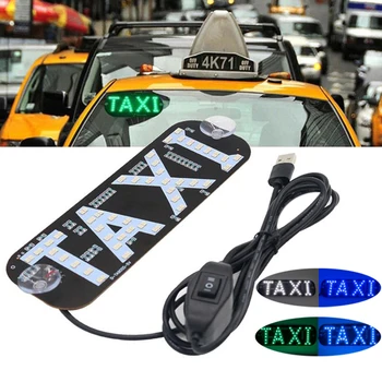 Dual Culori Taxi CONDUS Semn Lumina Decor 2 Culoare Schimbătoare de Taxi Lumina LED Cârlig Pe Geamul Mașinii Cu USB