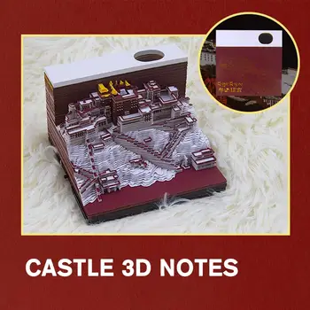 3D Notepad Hârtie Sculptura Castelul Sticky Notes Calendar Trimite Ornamente Desktop Cadouri Copii Creative Sticky Note A6U9
