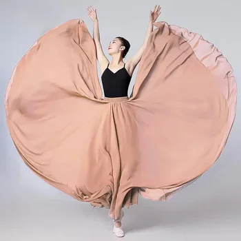 Dans Modern Pentru Femei Dans Clasic Dans din Buric Femei Balet Dublu-strat Fuste Lungi Profesor de Practică Scena pentru dans