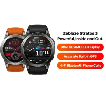 Zeblaze Stratos 3 Premium GPS Ceas Inteligent 1.43 inch Ultra 466*466 Pixeli HD AMOLED Built-in GPS-ul Hi-Fi Bluetooth BT5.3