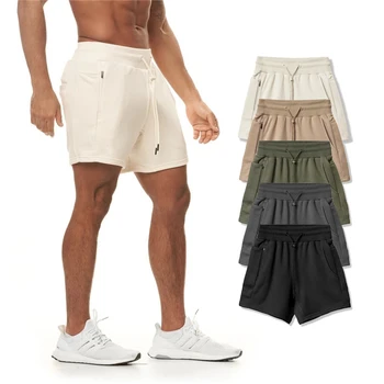 Gym pantaloni Scurti pentru Barbati Joggeri Fitness Purta Logo-ul Personalizat Joggeri cu Prosop, Cuier si Buzunar Lateral din Bumbac de Marfă Sudoare pantaloni Scurți