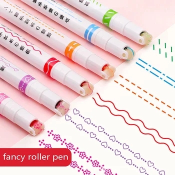 6 Culori Curba Linie Marker Marker Creion Contur Pastel Markeri Desen Decor Manga Markere pentru Desen Arta Doodling