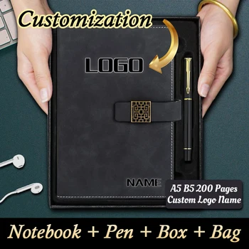 Personalizat Logo-ul Notebook-uri de Afaceri Papetărie A5 B5 din Piele Catarama Notepad Gros LOGO Nume Personalizat Gratuit Birou de Notebook-uri, 200 de Pagini