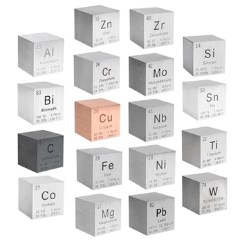 18PCS Pur Metal, Gravare cu Laser Cube Set De Elemente de Colectare Materiale de Laborator Tabelul Periodic Seria DIY Creativegift