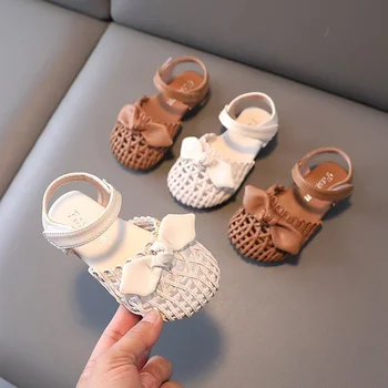 Congme Moda Pantofi Pentru Copii Coreean Fete Pentru Copii Sandale Arc Tricot Din Piele Printesa Sandale Moi Pantofi Plat