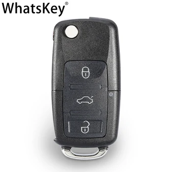 WhatsKey 3 buton de Pliere la Distanță Flip Cheie Auto shell Caz Pentru Volkswagen VW Jetta Golf Passat B5 Skoda Seat Beetle, Polo, Tiguan