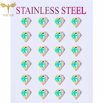 Estetica Geometrice Cercei Stud pentru Femei Barbati Colorate, Bijuterii din Oțel Inoxidabil Accessoriu en-Gros de 12 Perechi Mult