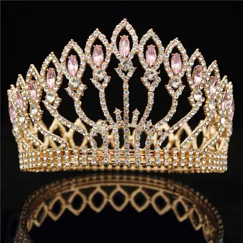 Baroc Diademă Stras Regina Mireasa Tiara Coroana de Bijuterii Frizură Nunta Mireasa Diademe și Coroane Accesorii de Par