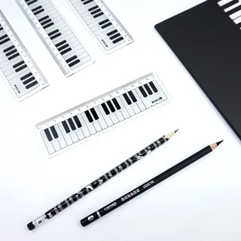 1buc Tastatură de Pian de Plastic Drept Conducători 15cm Pictura Plastic Riglă semn de carte Elev de Școală Instrument de Desen Rechizite Școlare