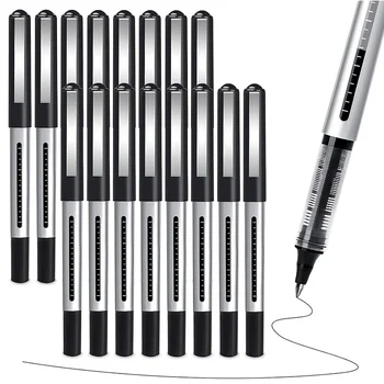 16pcs Rollerball Pen Punctul de Amendă Pen 0.5 mm Extra Subtire Pix cu Gel Lichid Negru de Cerneală Pixuri Scris Stilou de Birou Supplie