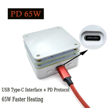 65W PD Protocol Placa Mini Display Digital Reglabil Temperatură Constantă de Tip C USB Lipit Placă de Încălzire se Incalzeste Platforma