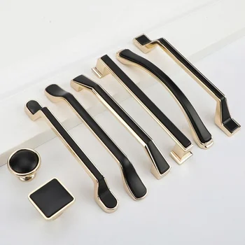 Stil American Aur Dulap De Bucătărie Mânerul Ușii Nordic Lux Extins Ocupe Dulap Sertar Pătrat Buton Pentru Mobilier